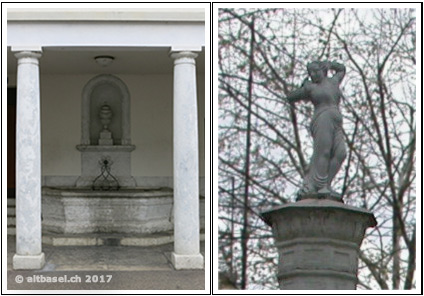 nadelbergbrunnen mit urne und skulptur am faule-magd brunnen