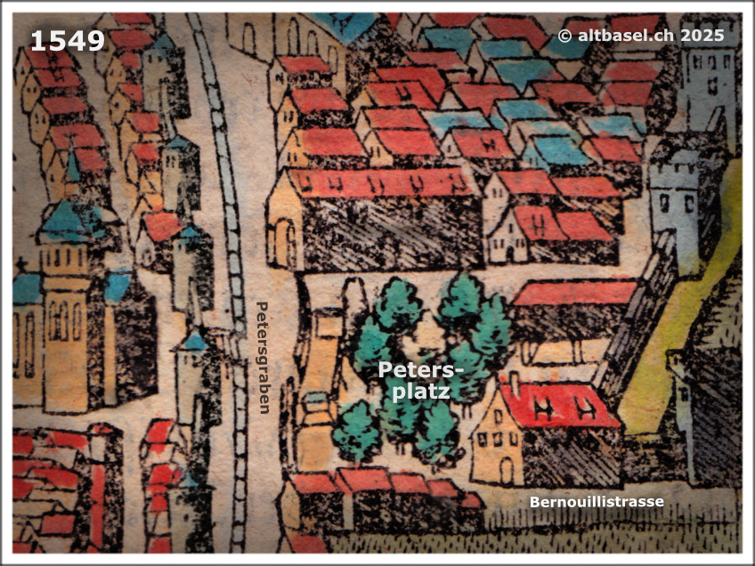 petersplatz auf einem schnitt um 1549